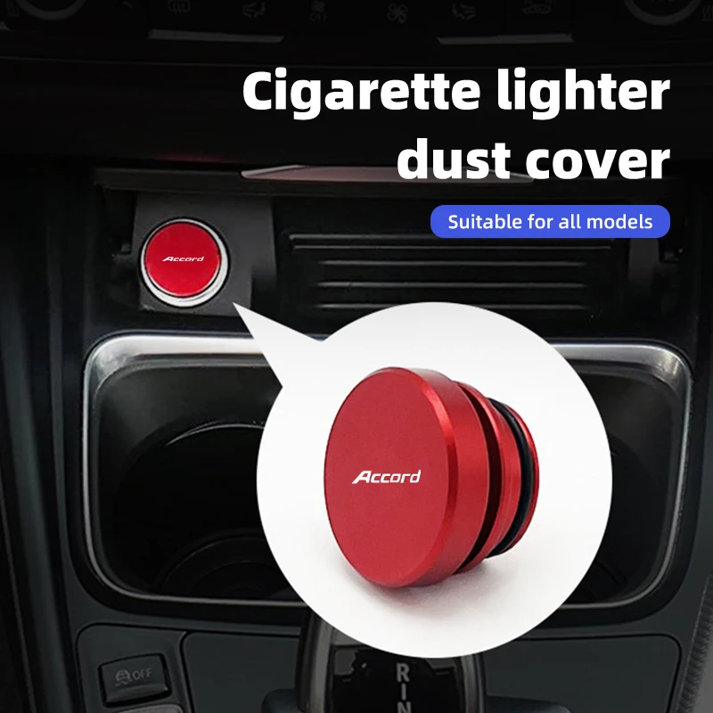 Alloy Socket Dust-Proof Metal Car Cigarette Lighter Button CoverFor Honda Accord 9 10 9th 10th 2014 2015 2016 2017 2018 2019