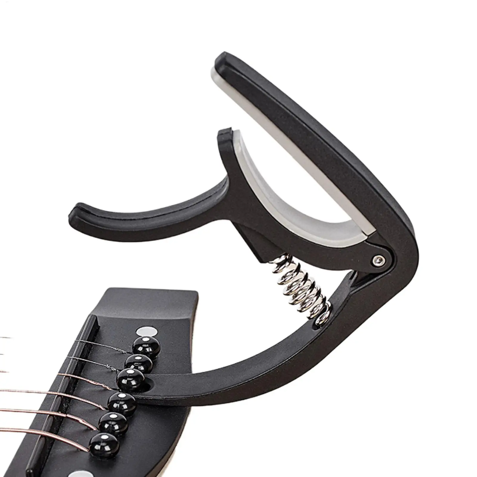 

Портативный пластиковый капо для гитары, 6-струнный, для акустической, классической и электрогитары, зажим для настройки, аксессуар для музыкальных инструментов, черный