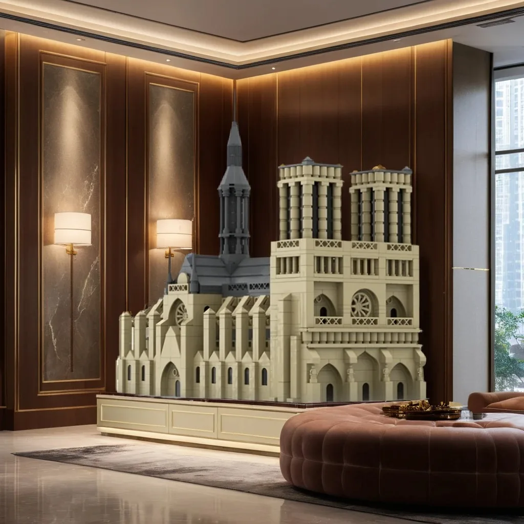 

1770 Pcs Notre-Dame de Paris Gothic Cathedral Custom MOC Creation Building BlocksToys Gift