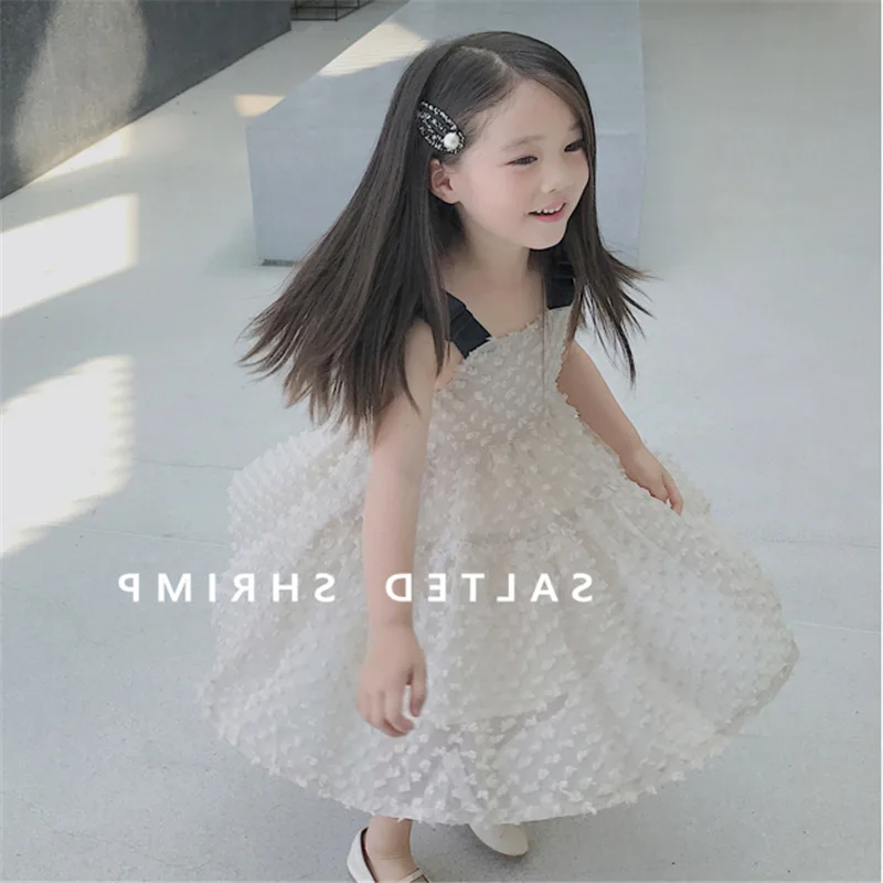 Girls' Dress Korean Style Elegant Princess Dress Dress25Summer New Foreign Trade Children's Wear Delivery3-8Years Old