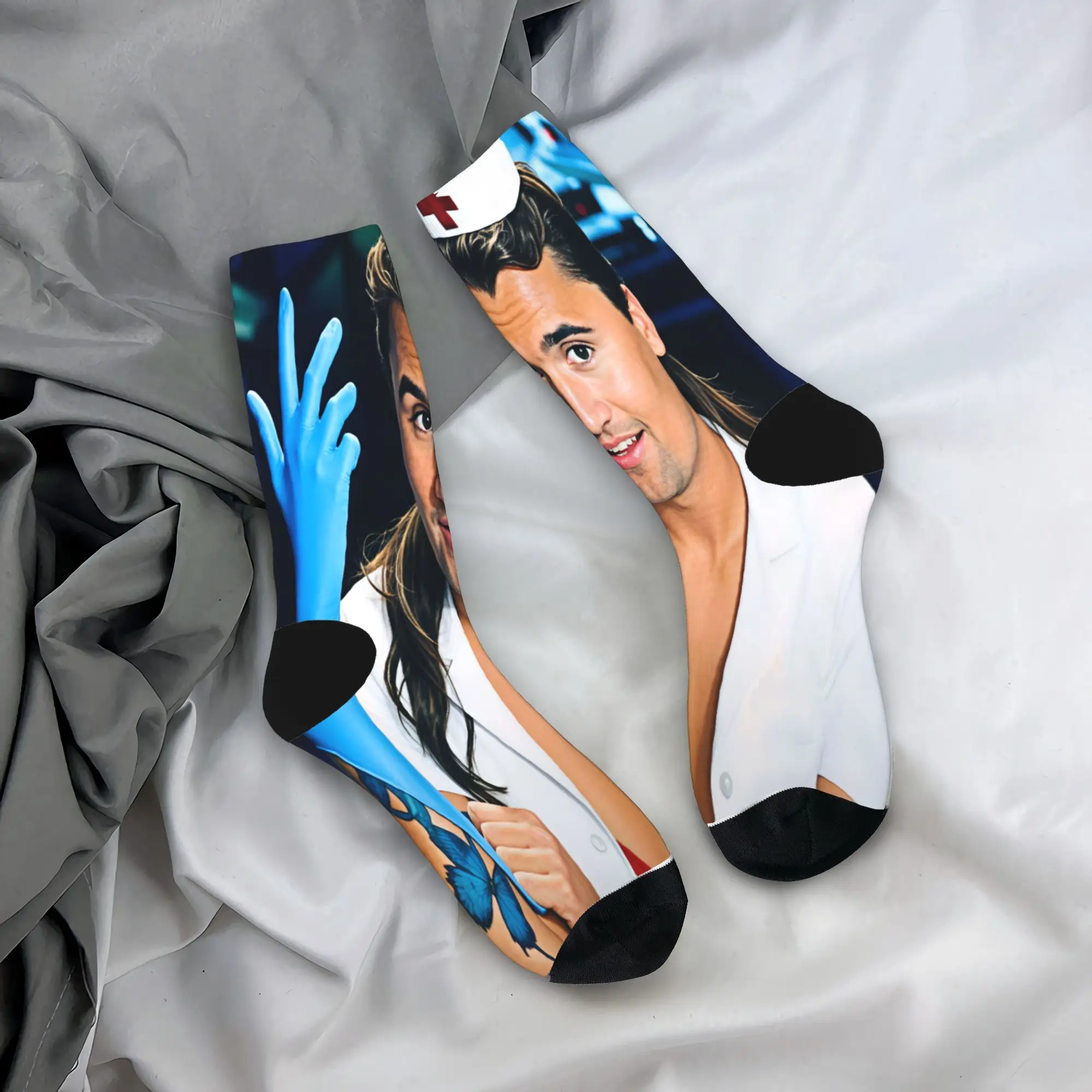 Charlie Kirk Blinkes 182 Nurse Cosplay Meme Socks Anti Skid Stockings Couple High Quality Climbing Socks Autumn Novelty Socks