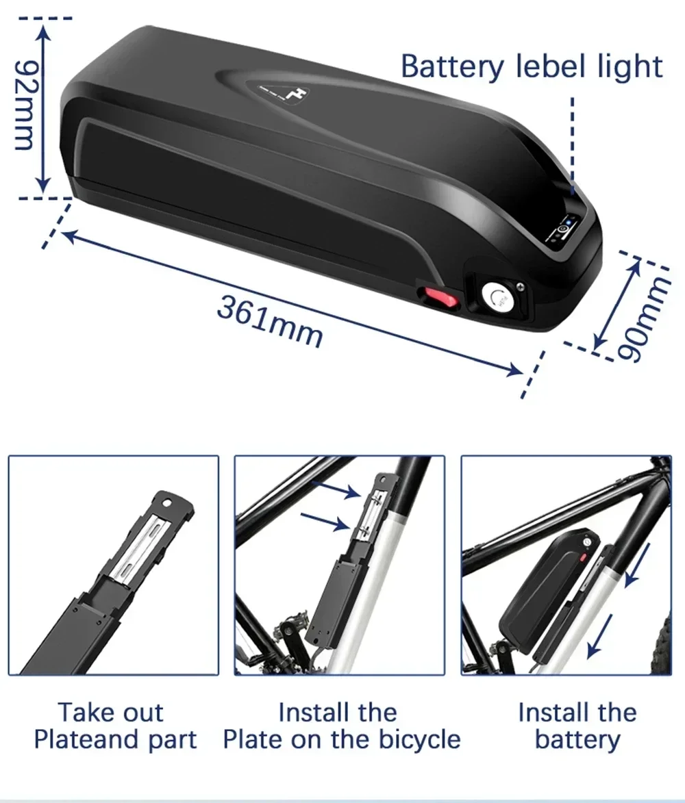 Original 48V Battery 48V 20AH 52V ebike Battery 36V Hailong Max 40A BMS 350W 500W 750W 1000W 1500W 18650 Cell BBS02 BBS03 BBSHD