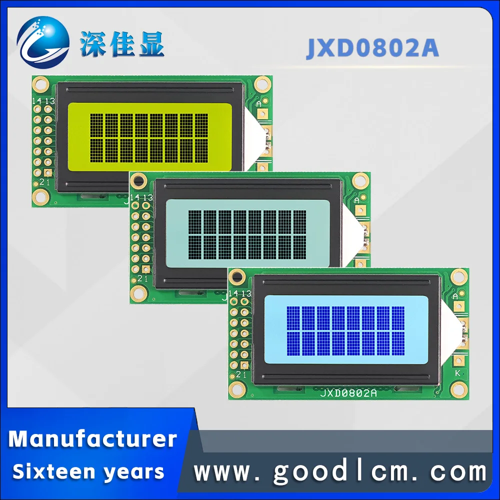 Imagem -06 - Porta Paralela 0802 Clearness Character Screen Tamanho Pequeno do Ecrã Lcd St7066 Driver Aip3106 Módulo de Exibição Lcm Lcm Jxd0802a