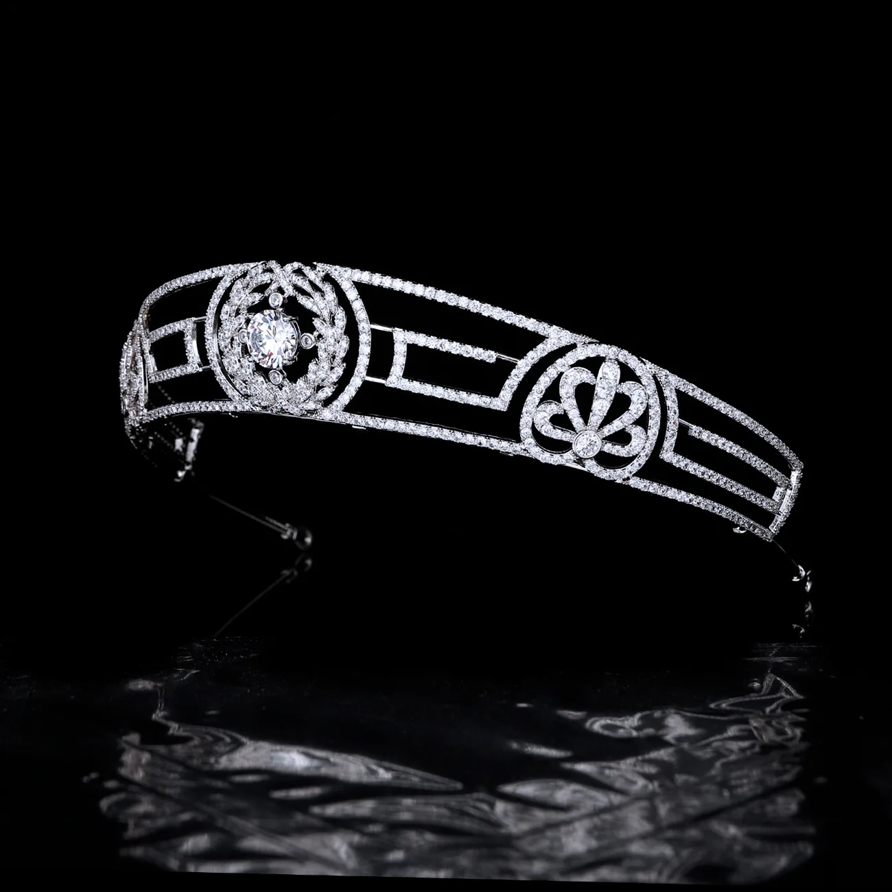 جديد فاخر أناقة البريق الملكي أليس نهر بيند خوذة المرأة مجوهرات لحفل الزفاف حفلة موسيقية هدية اليومية H-18 #3