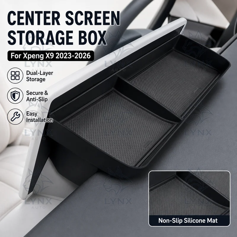 For Xpeng X9 2023-2026 Center Console Screen Storage Box, Car Dashboard Organizer, Interior Modification Accessories