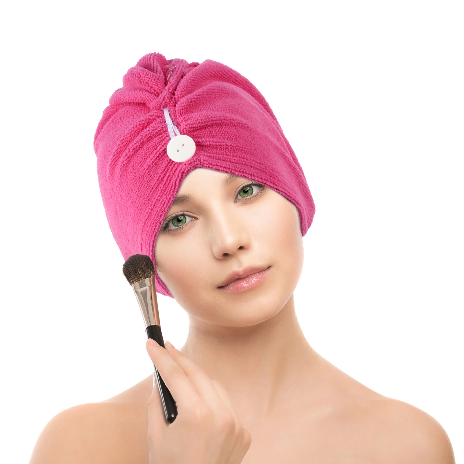 

Towel Dry Hair Cap Miss Turban Quick Wrap Fiber Bath Drying Turbans for Wet