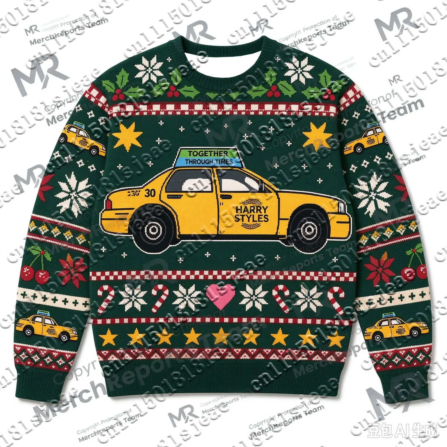 Ugly Christmas Sweater Harry Styles Yellow Taxi Crewneck Sweatshirt Together Through Times Men Winter Holiday Party Pullover Top