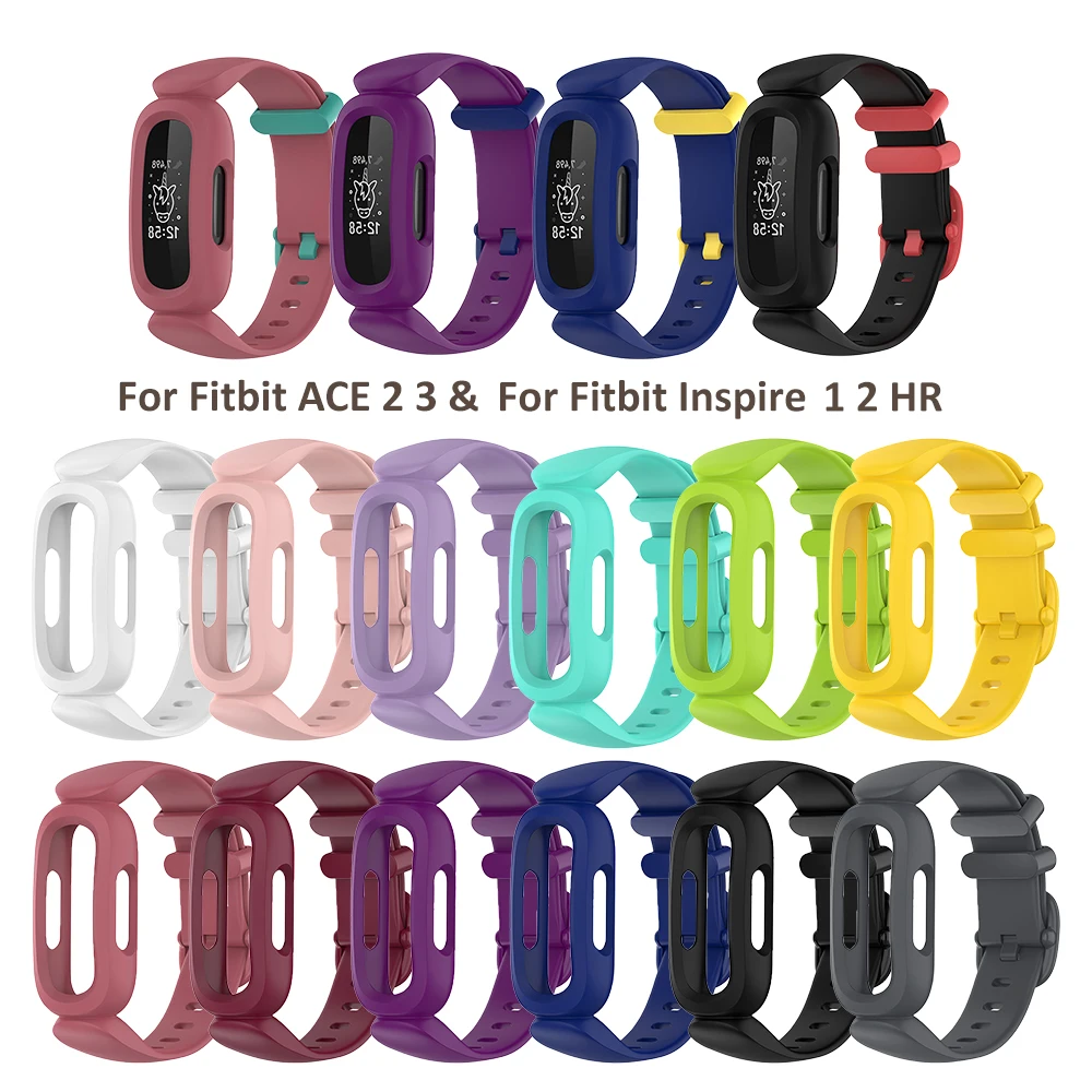 

Wrist Strap For Fitbit Ace 3 Kids Smart Watch Band For Fitbit Inspire 2 Sport Bracelet Replacement Soft Silicone Wristband