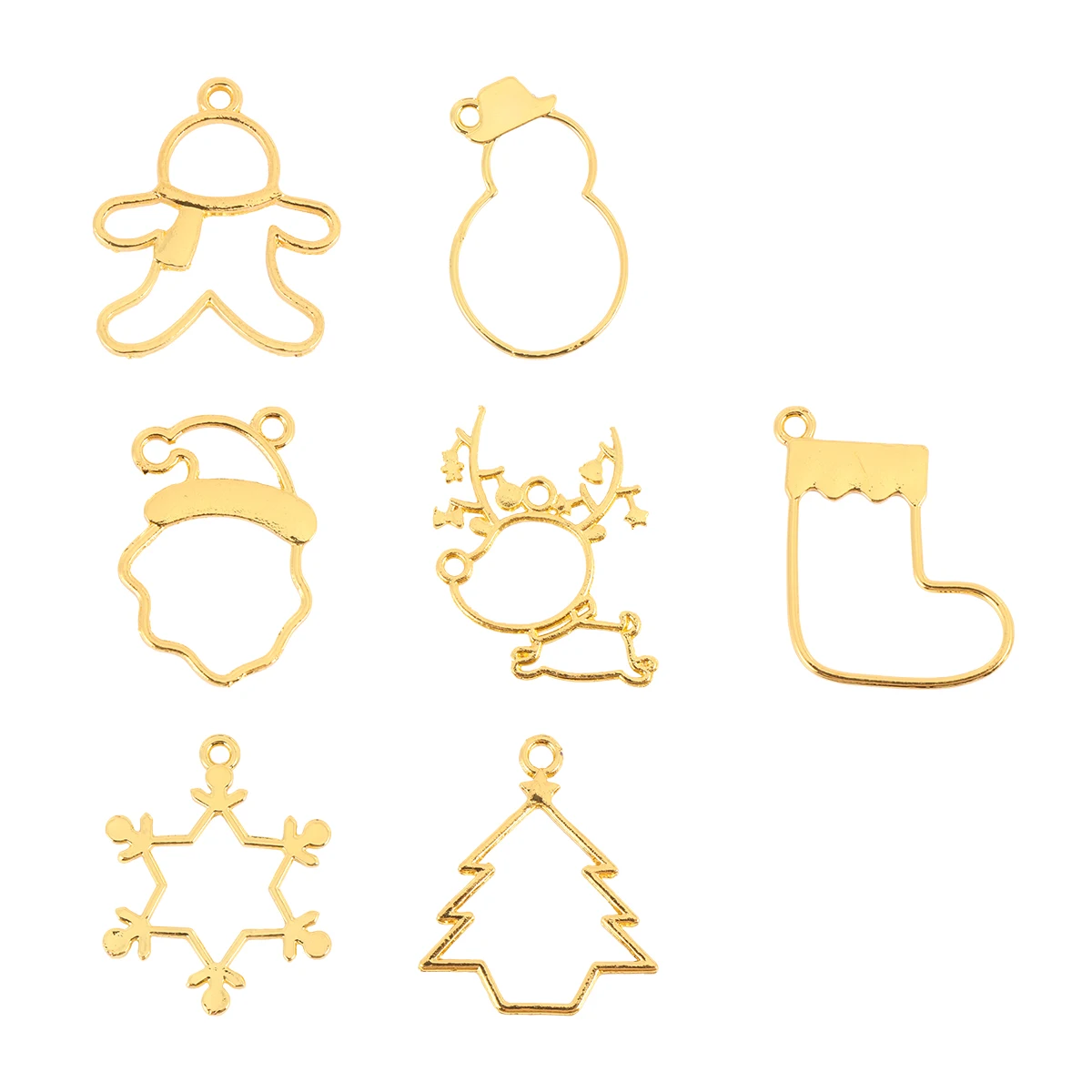 

35pcs Zinc Alloy Mold Diy Crystal Drop Christmas Casting Mold Golden Durable Creative Jewelry Making Kit Epoxy Crafts Supplies