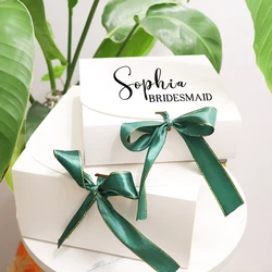 Personization Name Bridal Shower Party Gifts Paper Box Wedding Bridesmaid Bow Tie Birthday Party Gifts Box Baby Shower Gitfs Box