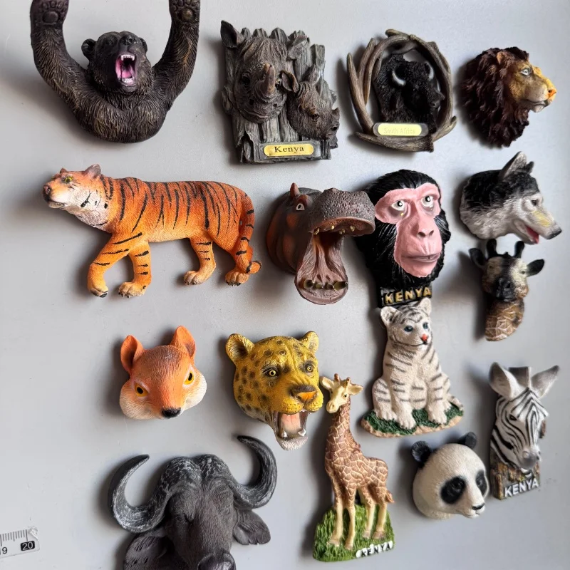 Kenya South Africa Big Five Animal Fridge Magnets Hook Tourist Magnets Lizard Panda Magnetic Sticker Owl Ketchen Home Decoration