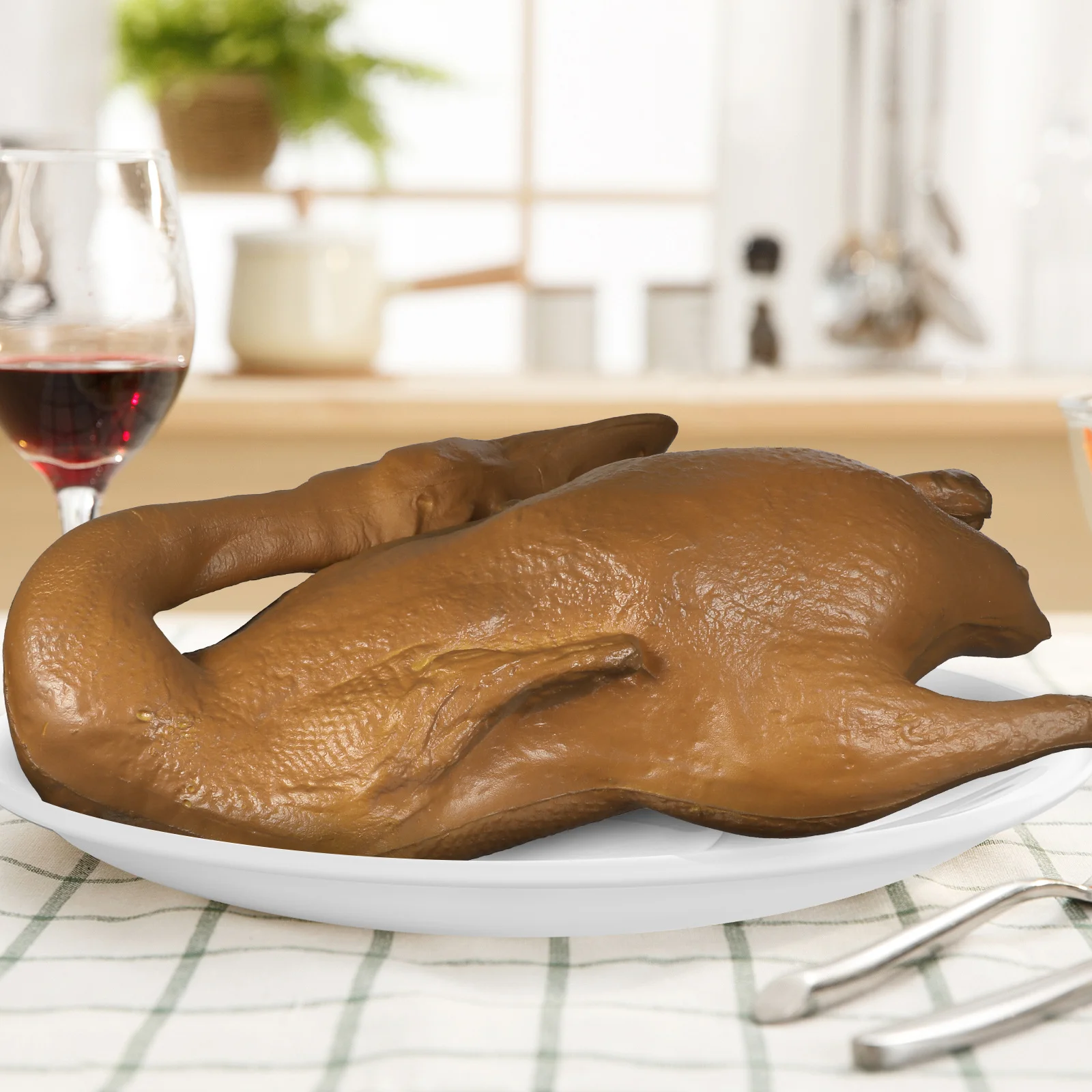 

1Pcs Plastic Roast Duck Simulation Decoration Lifelike Food Prop Reusable Home Office Desk Ornament Shop Decoration