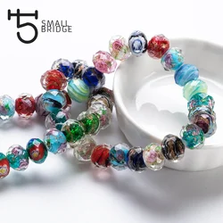 12mm Murano Mixed Color Flower Glass Beads for Bracelet Making Material Pearls Faceted Rondelle Large Lampwork Beads L001