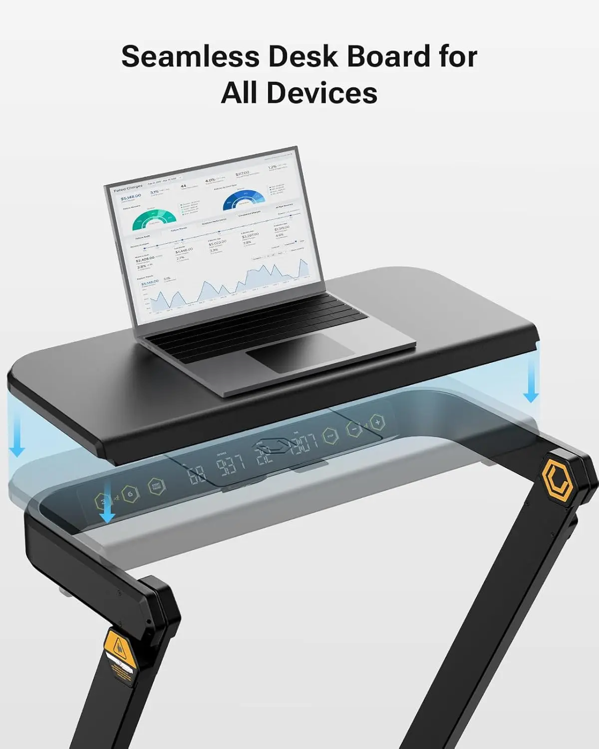 Treadmill with Desk, 3 in 1 Foldable Treadmill with Removable Desk, Install Free Under Desk Treadmill, 3HP Powerful Walkin