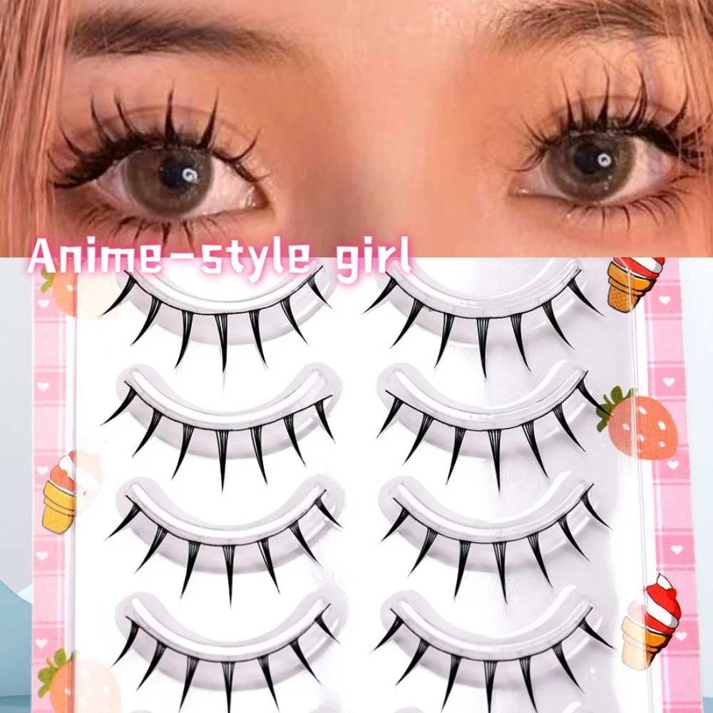 5 Pairs of All-Natural False Eyelashes with Lightweight, Slender Black Lash Strips, Offering a Natural Yet Voluminous Look—Perfe