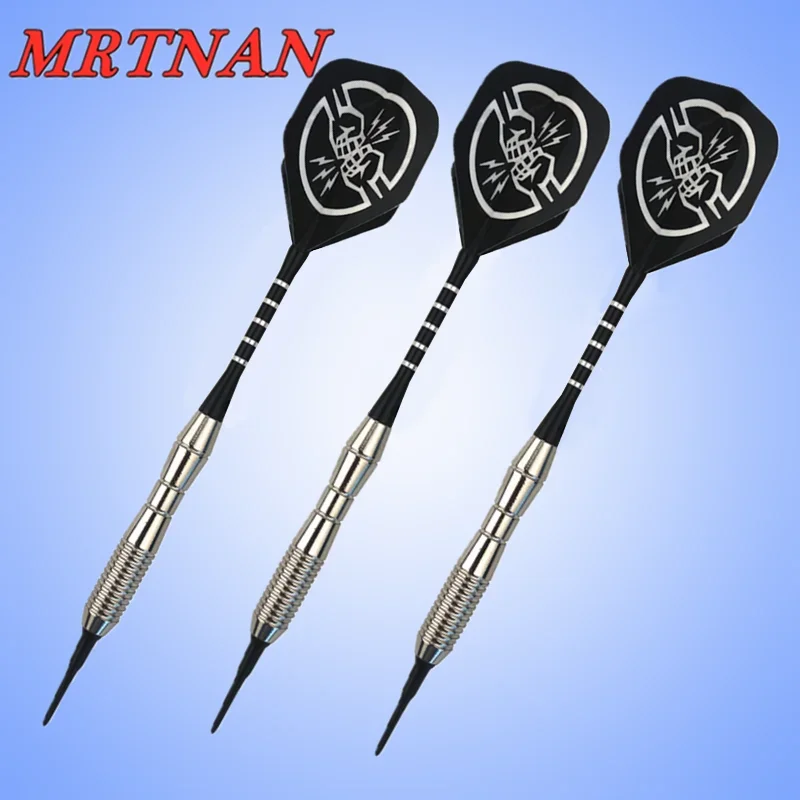 

High quality 17g black soft tip darts indoor sports plastic electronic darts stainless steel dart barrel aluminum dart shaft