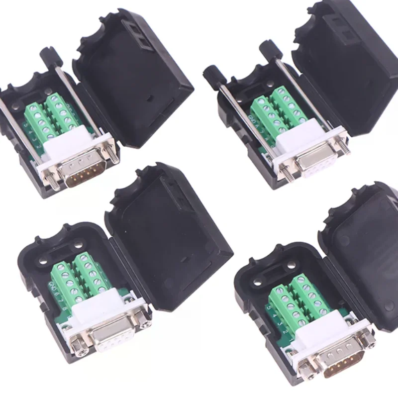 HOT DB9 Serial Adapter RS232/485/422 Connector Male Female 9 Pin Breakout Terminals COM Connector 21-24 AWG Wire Solderless