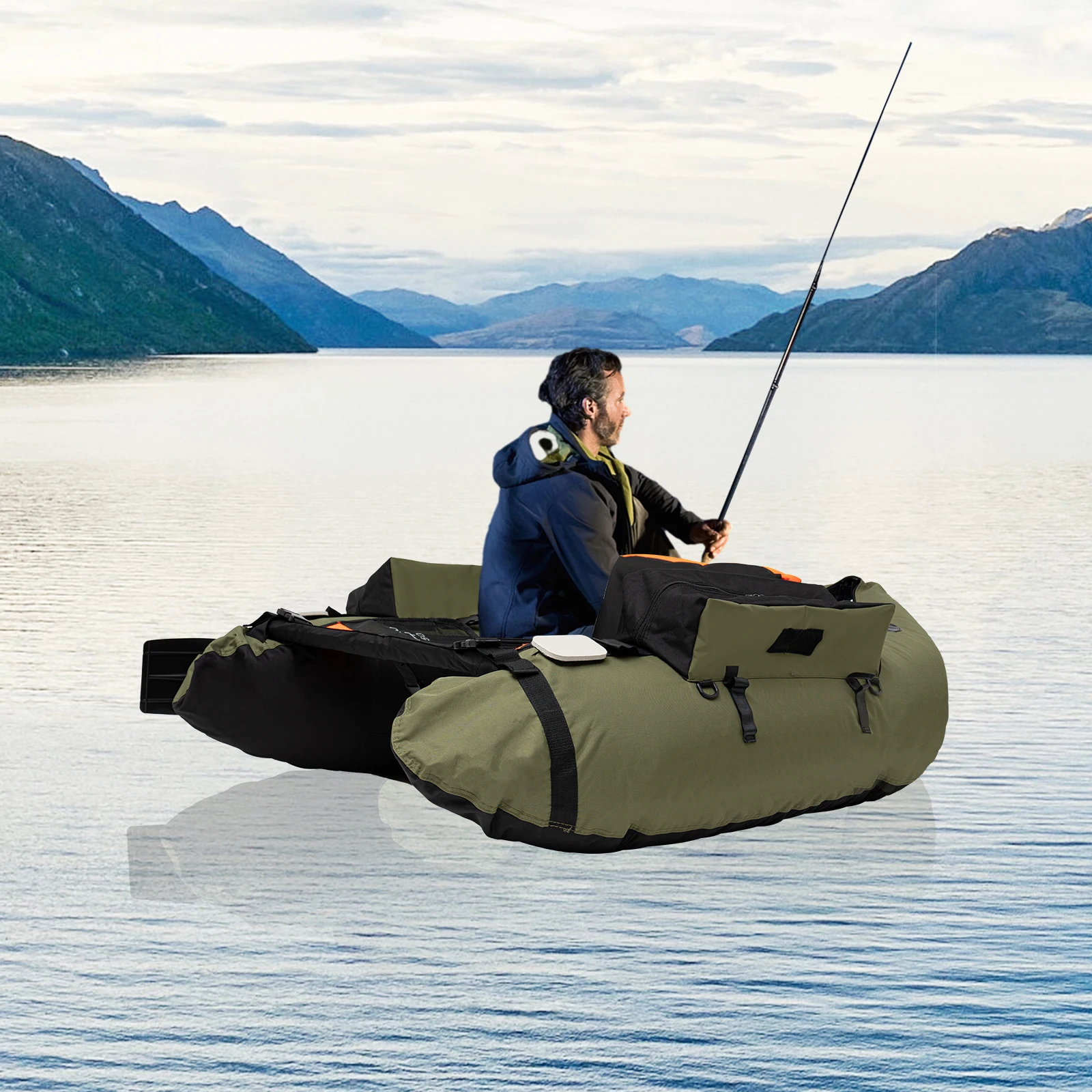 Inflatable Fishing Boat Outdoor 136*105cm Max Capacity 286.6 lbs