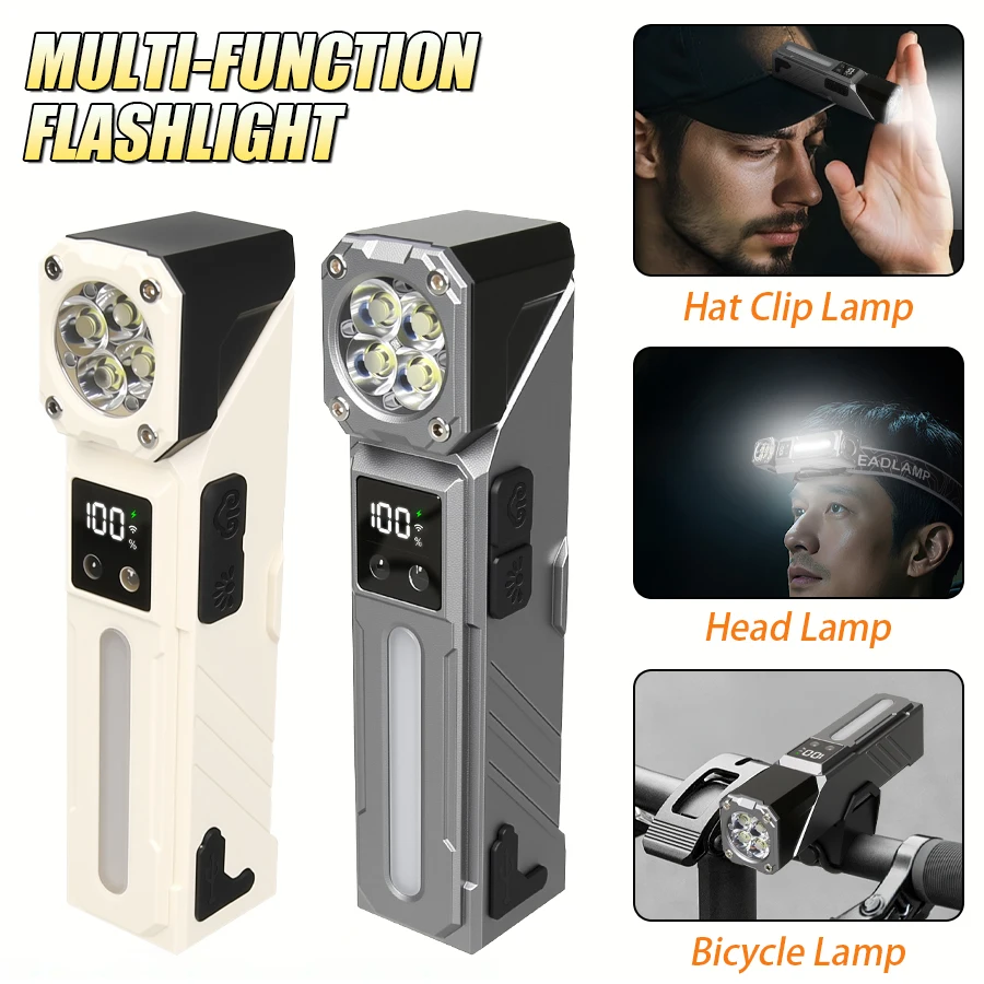 عالية الطاقة LED يده EDC مصباح يدوي قابلة للشحن جيب المحمولة RGB الشعلة مع المغناطيس في الهواء الطلق التخييم الصيد كليب الضوء