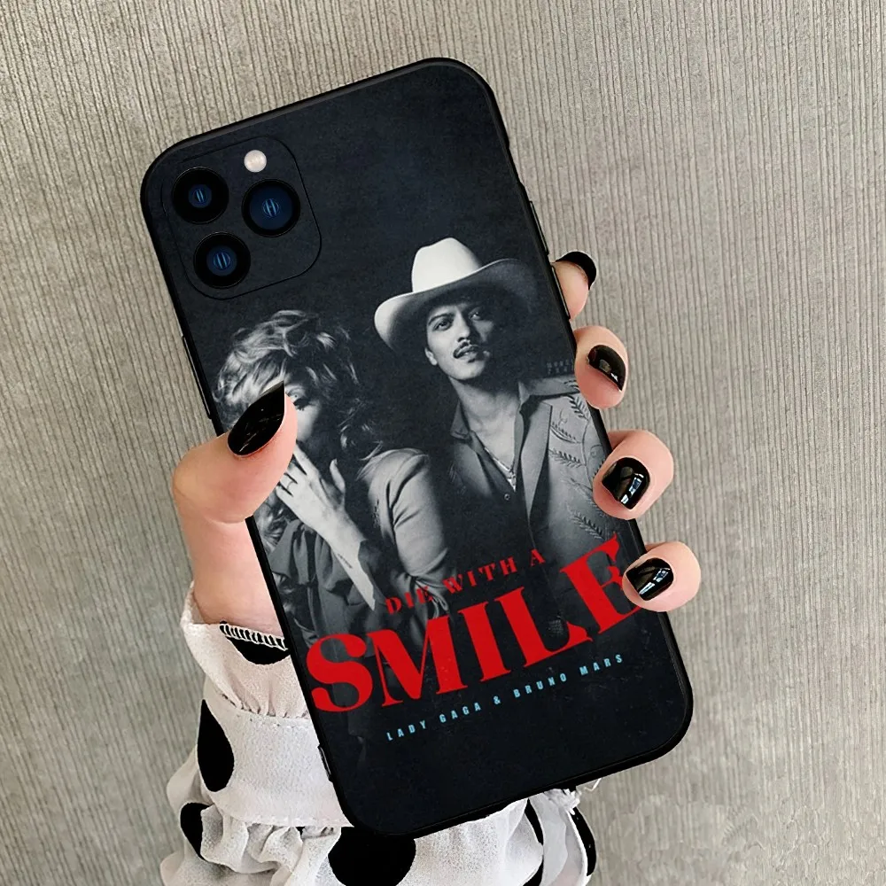 Singer Lady Gaga Die with a smile Bruno Mars Phone Case For iPhone 8 11 12 13 14 15 Mini X XR XS PRO MAX Plus Cover