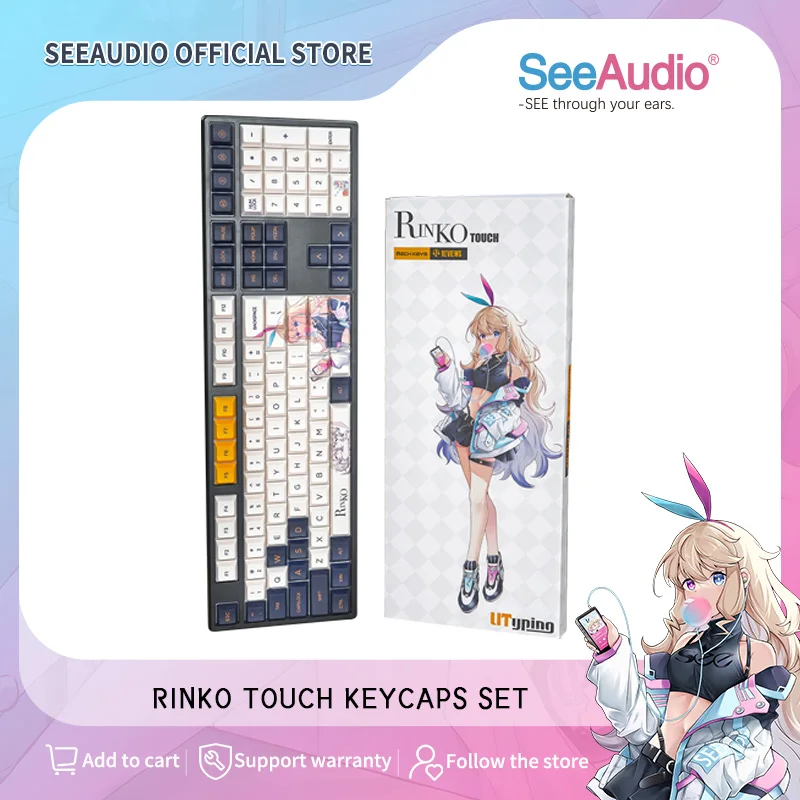 

SeeAudio x Z Review Rinko Touch Cherry Profile Keycaps Set(Total 156Keys) High-Quality Dye-Sublimed PBT Material Build