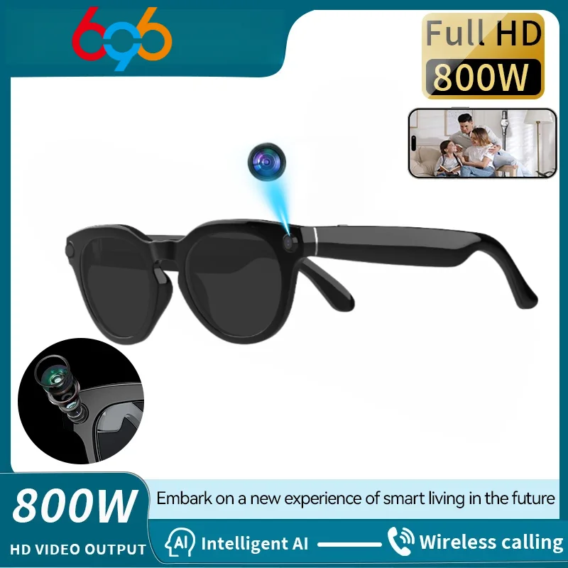 

AI Smart Camera Glasses Bluetooth Call Voice Assisatant Sunglasses Outdoor Sports Headphone Eyeglasses Men Women Anti-blue Light