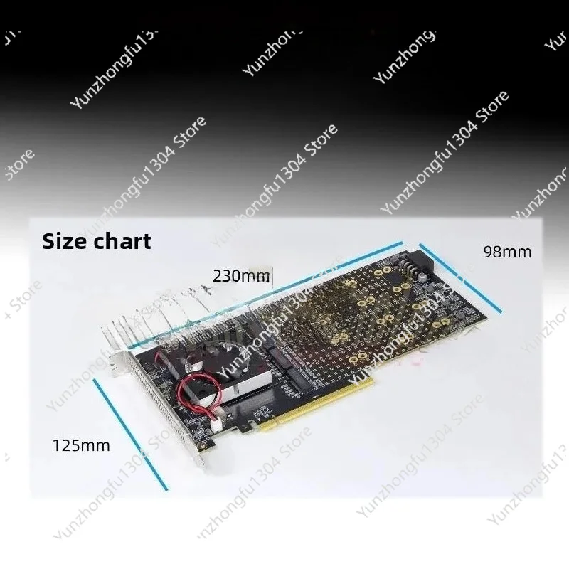 M. 2 NVMe SSD PCIe x16 Adapter with PLX8749 PCI Express 3.0 x16 Switch to 8