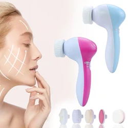 5-in-1 Facial Cleansing Brush - Deep Cleans, Exfoliates, and Massages Skin - Removes Blackheads and Tightens Pores - Gentle and