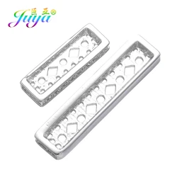 Juya Handmade 3/5 Holes 18K Gold Plated Decorative Copper Spacers Bars Accessories For DIY Multi-row Beads Pearls Jewelry Making