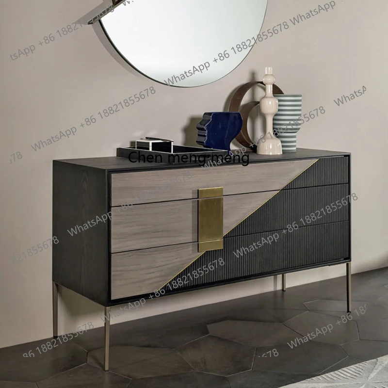 

Light luxury entrance cabinet modern simple bedroom storage cabinet entrance hall three-drawer decorative cabinet