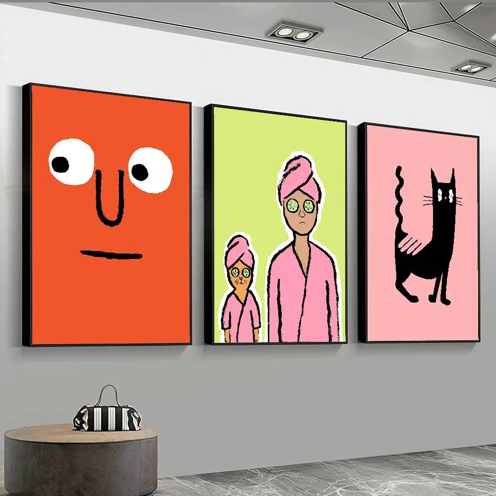Framelessart J-Jean J-Jullien  High-End Fashion POSTER sticker For Living Room Entryway Luxury Home Decor