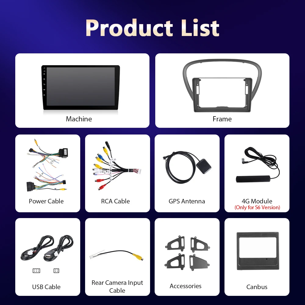 Camecho 6 + 128G اللاسلكية CarPlay أندرويد السيارات راديو السيارة لبيجو 607 2004 2005-2010 نظام تحديد المواقع ستيريو 4G واي فاي سيارة مشغل وسائط متعددة