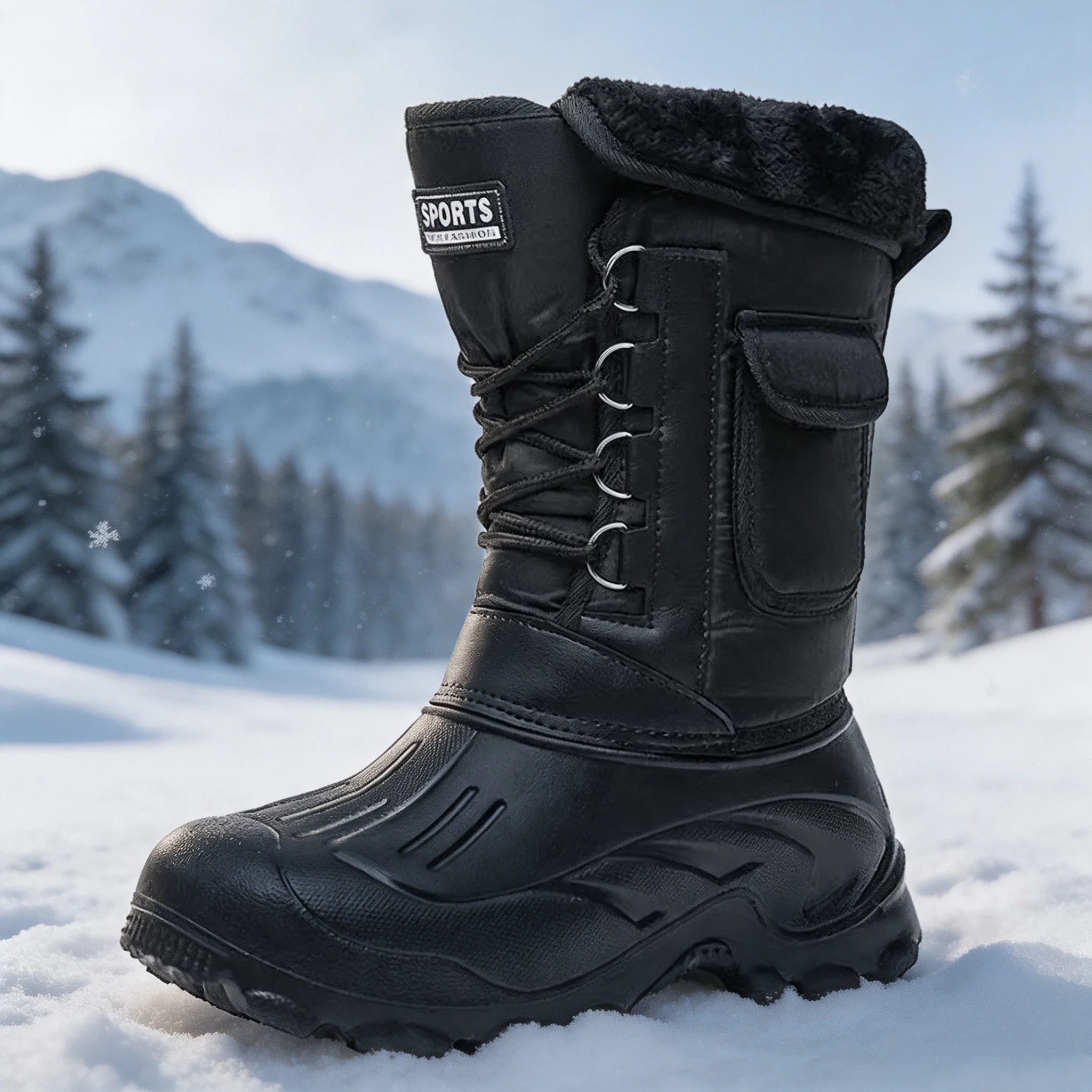Men Winter Snow Boots Outdoor Fishing Shoes Snow Trekking Shoes 2026 New Male Outdoor Walking Fishing Men Sneakers Men Boots