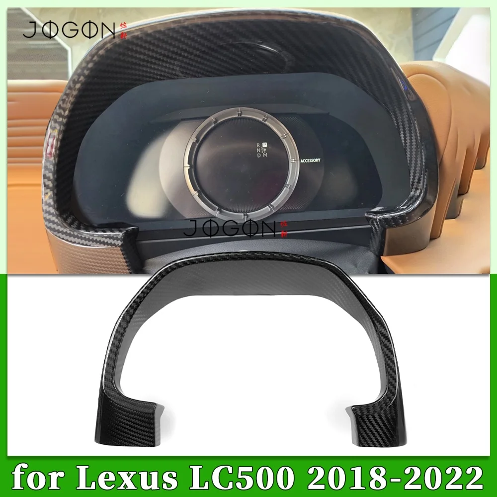 Dry Carbon Fiber Car Interior Front Instrument Speedometer Cluster Panel Overlay Cover Trim For Lexus LC500 500h 2018-2025 LHD