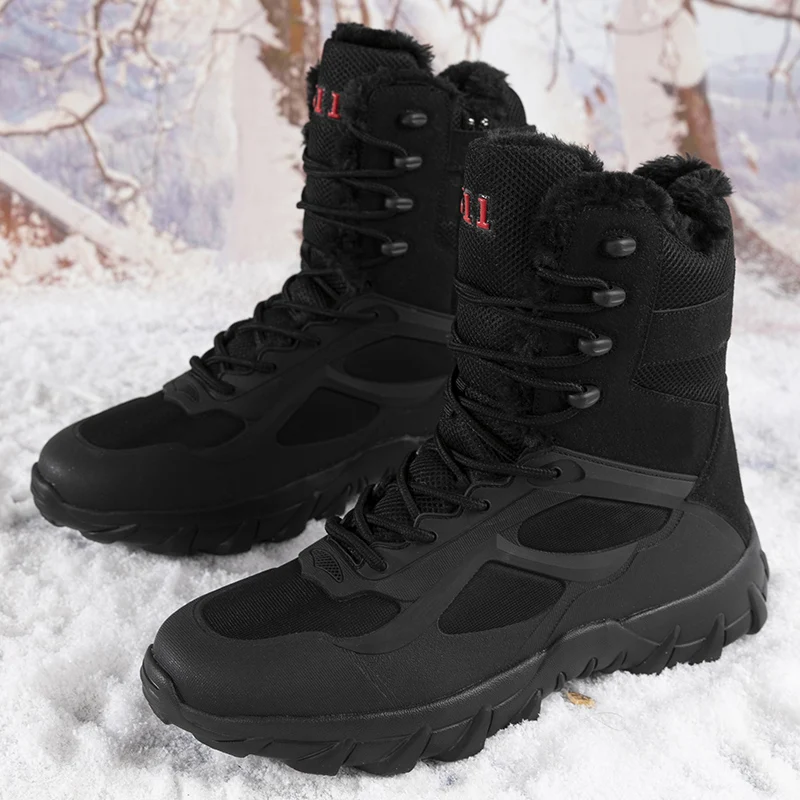 Herren Winterstiefel Warme Wasserdichte Rutschfeste Plüsch-Sneaker Schuhe - Winter-Hausschuhe Herren Tenis-Stiefel