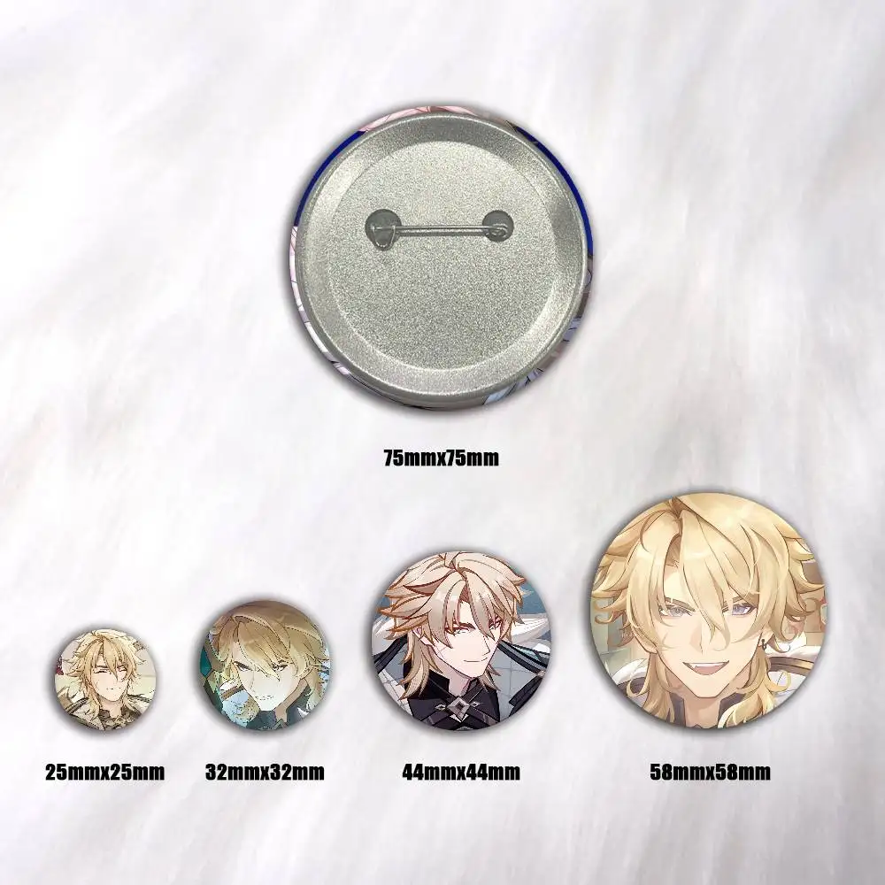 A-Varka Genshin Anime Round Badges, Brooches, Clothing Accessories, Birthday Gifts, Anime Conventions