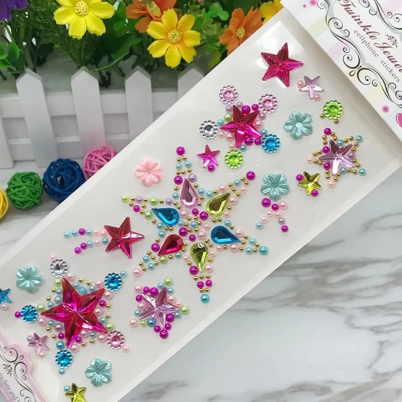 NEW 3D Rhinestones for Face Bright Face Stickers Glitter Face Gems Festivals Makeup Crystals Children\'s Stickers