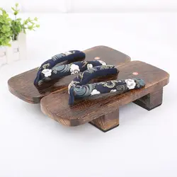 Women Men Japanese Dragon Kimono Shoes Cosplay Costume Clogs Geta Traditional Wooden Samurai Flip Flop Oriental Slippers
