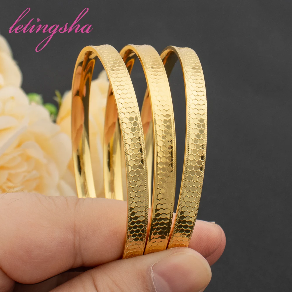 Newest Statement 60mm Closed Bracelet for Girls Luxury Gold Color Jewelry Bangles Ethiopia Africa Bracelet Daily Wear Party Gift