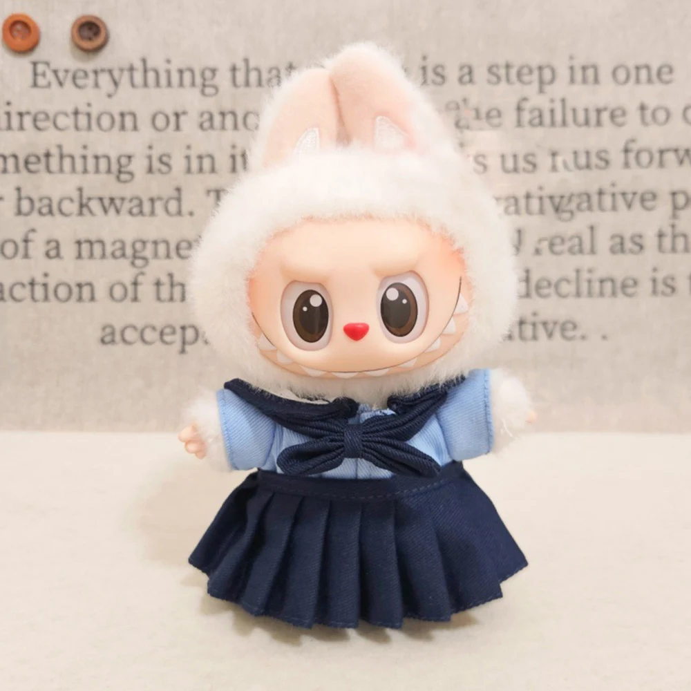 

Mini Doll'S Clothes Outfit Accessories For Labubu Idol 10cm Cotton Doll JK Dress Set College Style Clothes Clothing Gift