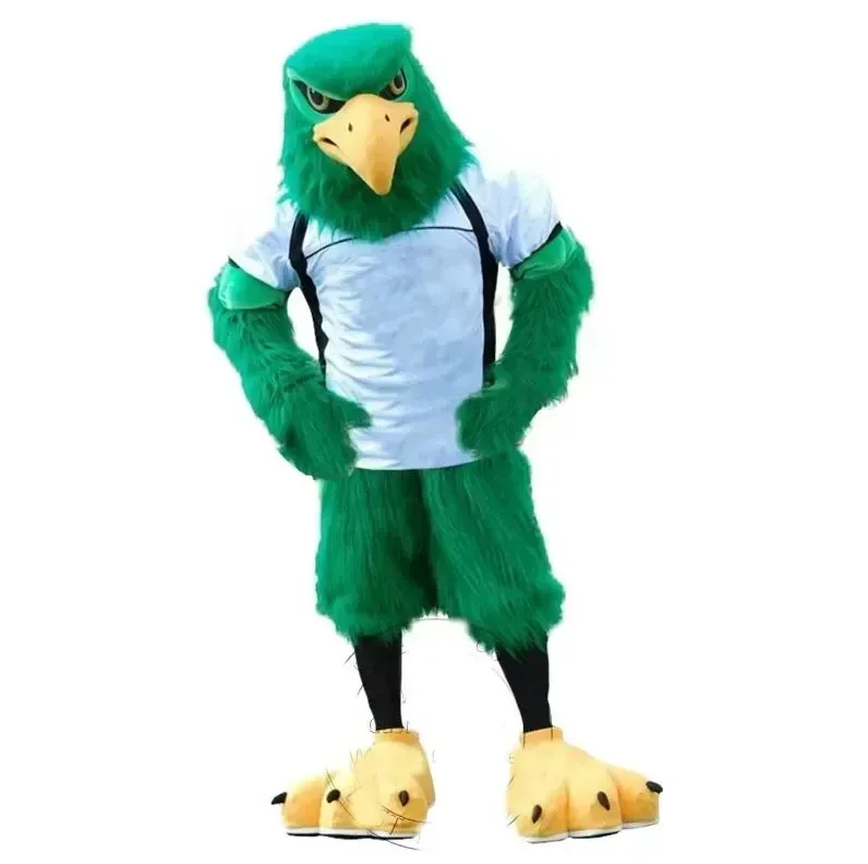 Disfraz de Mascota Deportiva Green Hawk para Halloween, Fiesta de Disfraces, Personaje de Dibujos Animados, Carnaval, Navidad, Pascua, Publicidad, Fiesta de Cumpleaños