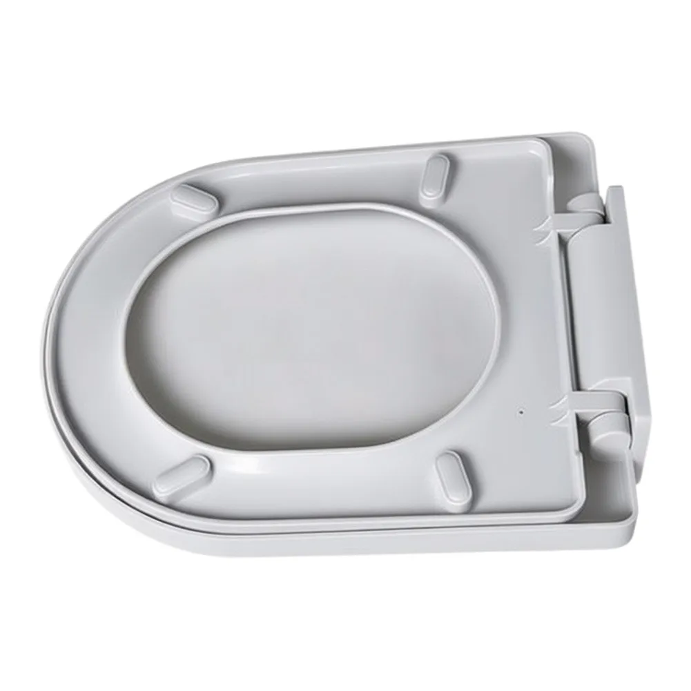 Fotografia 6: Assento Sanitário Curvo em U com Fechamento Suave para Sanitários Compactos, Design de Desmontagem Rápida, Conforto, Curvatura em Loop, PP Branco, 45x35x7 CM
