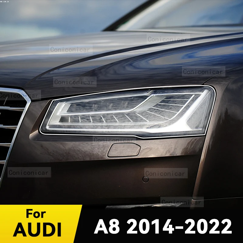 

For AUDI A8 2014-2022 Car Headlight Protective Cover Film Front Light Transparent TPU Anti-scratch Headlamp Accessories Sticker