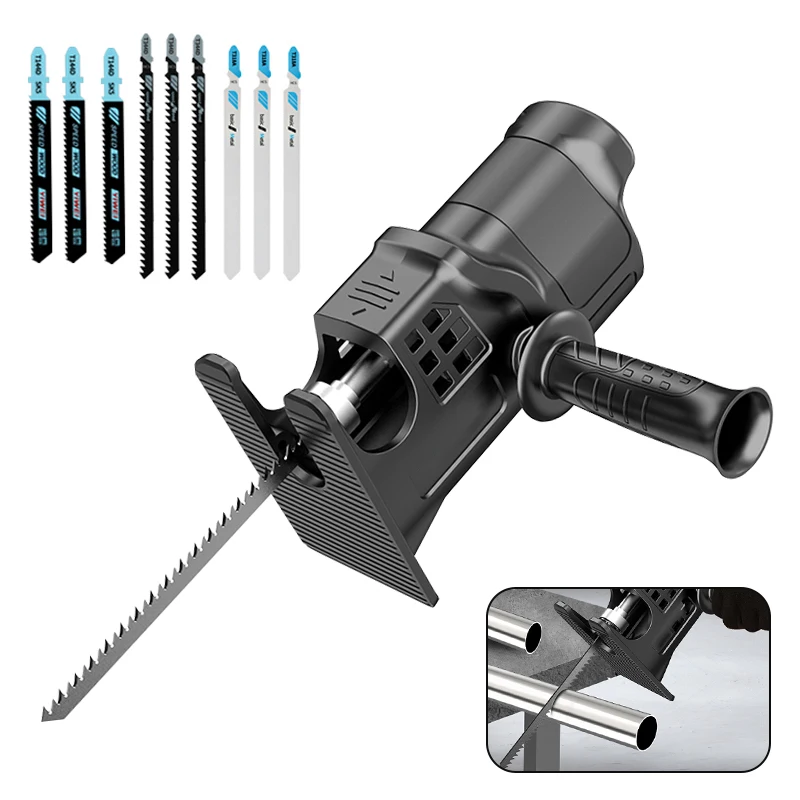 1PC Portable Reciprocating Saw Adapter, Electric Drill to Electric for Wood Metal Cutting Tool with Saw Blade Chain Saw