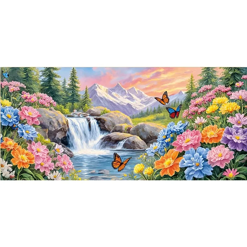 

Beautiful Scenery Flowers 11CT 9CT DIY Chinese Kits Embroidery Pattern Printed Stamped Cross Stitch Cotton-thread