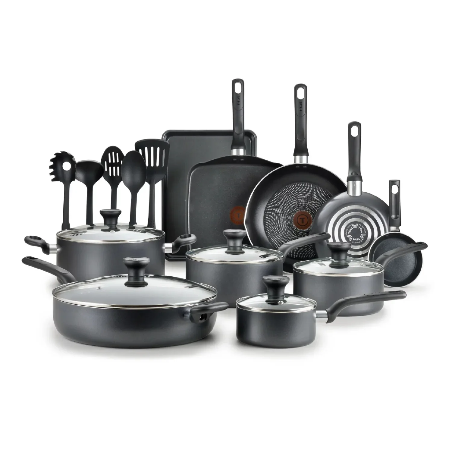 

20-Piece Nonstick Pots and Pans Cookware Set, Gray