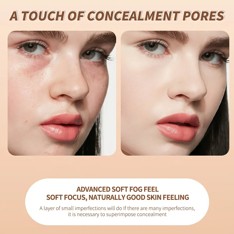 Corretivo de cabeça dupla - naturalmente acabado, cobertura média, à prova d'água e resistente ao suor, criando uma base natural