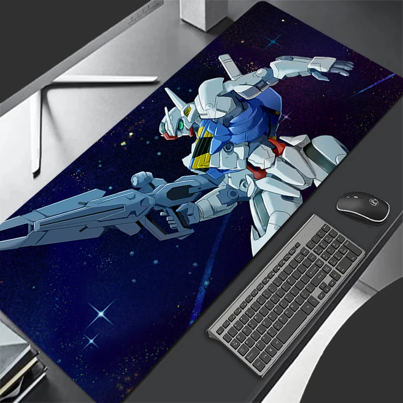 Mouse pad grande guerreiro mecânico gundam aéreo antiderrapante borracha gaming mousepad mesa para escritório e jogos pc anime mousepad