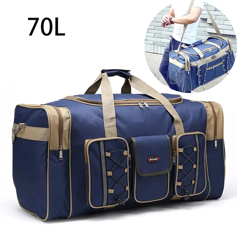 

Водонепроницаемый нейлоновый чемодан 70 л, спортивные сумки, уличная дорожная сумка, большая дорожная сумка для женщин и мужчин, дорожная вещевая сумка