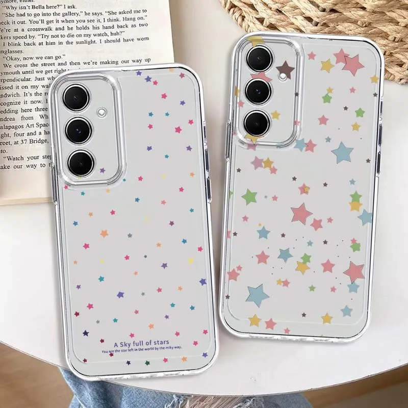 

Colorful star pattern For Samsung Galaxy A73 A72 A71 A55 A54 A53 A52 A51 A33 A25 A22 A15 A14 A05 Transparent Phone Case